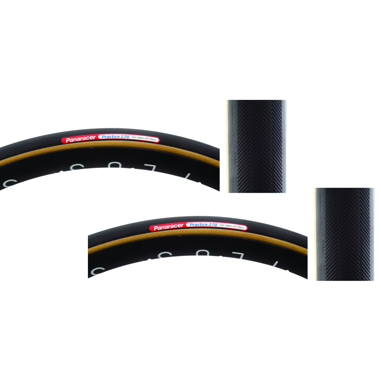 Pack of 2 Panaracer Practice Tubular Tire 700 x 22.5 Tubular Folding Black LP-27PT-P-B-RV42