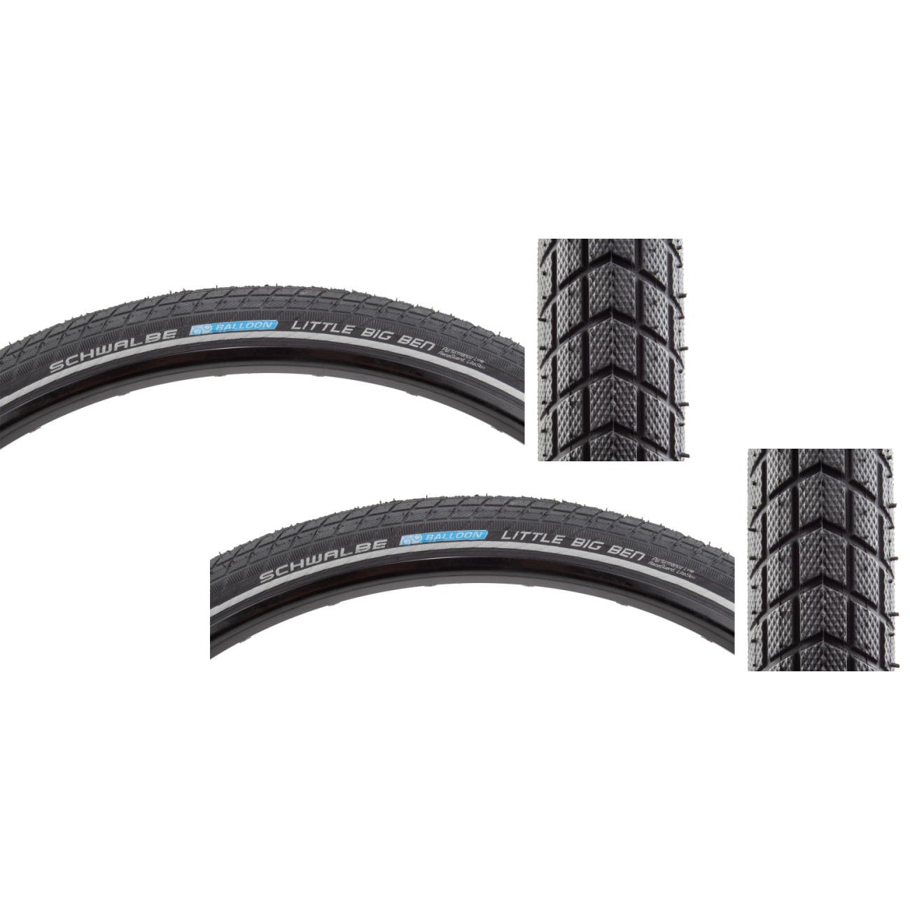 Schwalbe Gravel Tire Pack of 2 Little Big Ben 700x38 Clincher Wire TPI 85 Black/Bsk/Ref 11100564