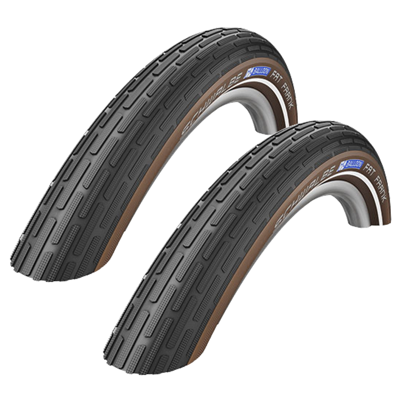 Schwalbe Gravel Tire Pack of 2 Fat Frank 700x50 Clincher Wire TPI 65 Blk/Cfe/Ref Reflective 11101227