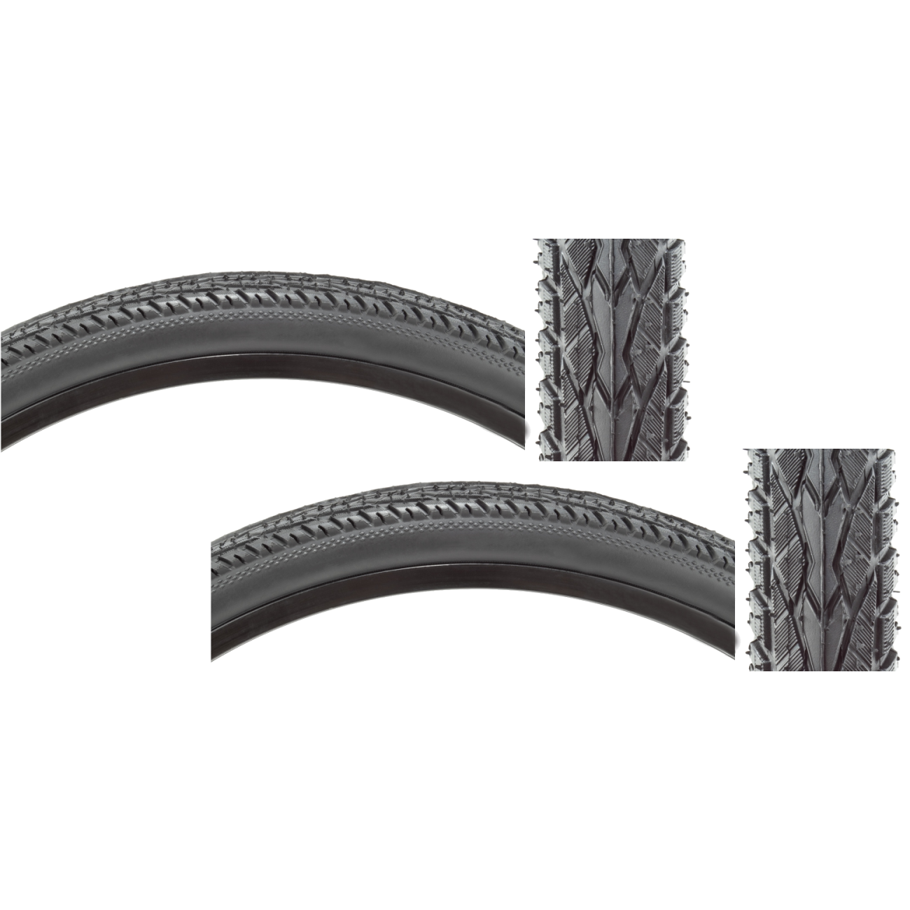 Pack of 2 Sunlite UtiliT Trekking 26x1.75 Clincher Wire TPI 75 Black/Black