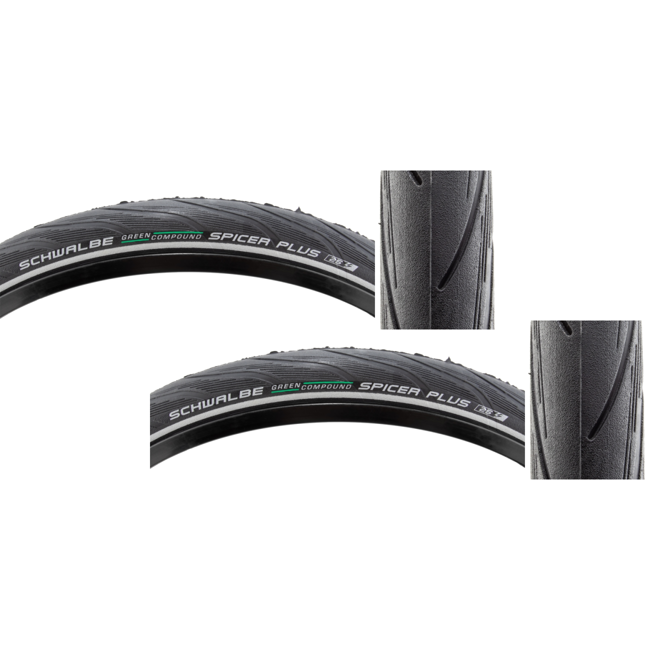 Pack of 2 Schwalbe Spicer+ Active Lite PG 26x1.5 Wire TPI 85 Black/Black Ref 11159234.01