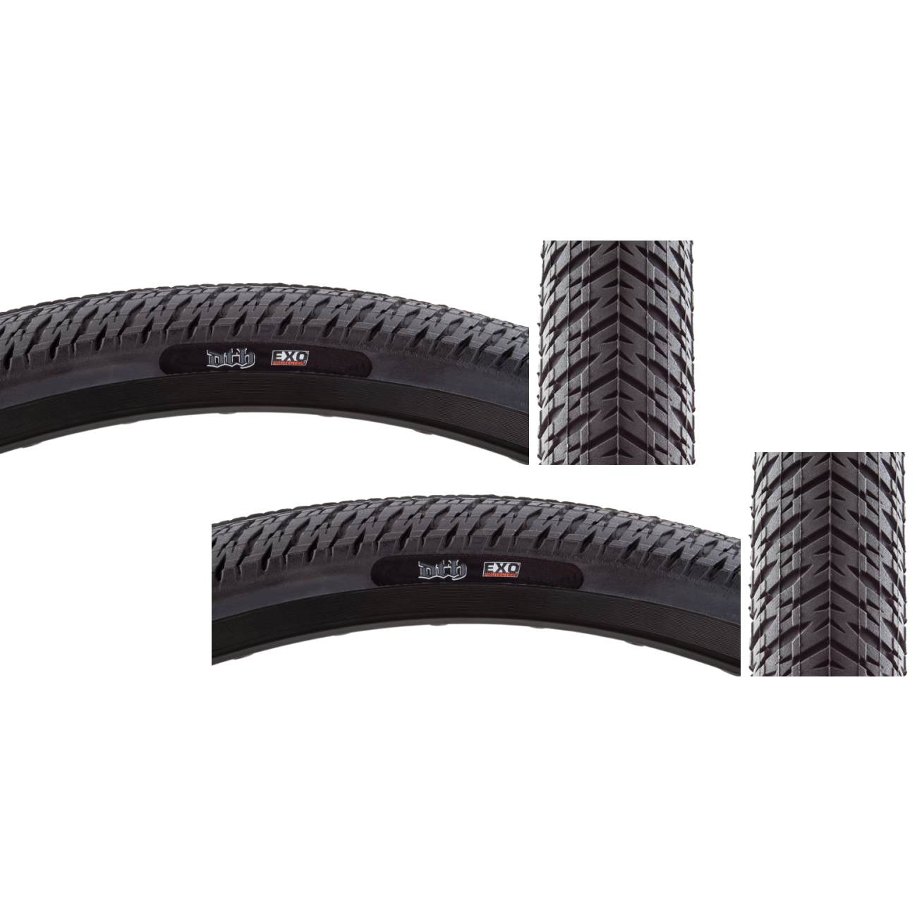 Pack of 2 Maxxis DTH 20 x 1.95 Clincher Fold TPI 100 Black/Black Reflective BMX TB00322100