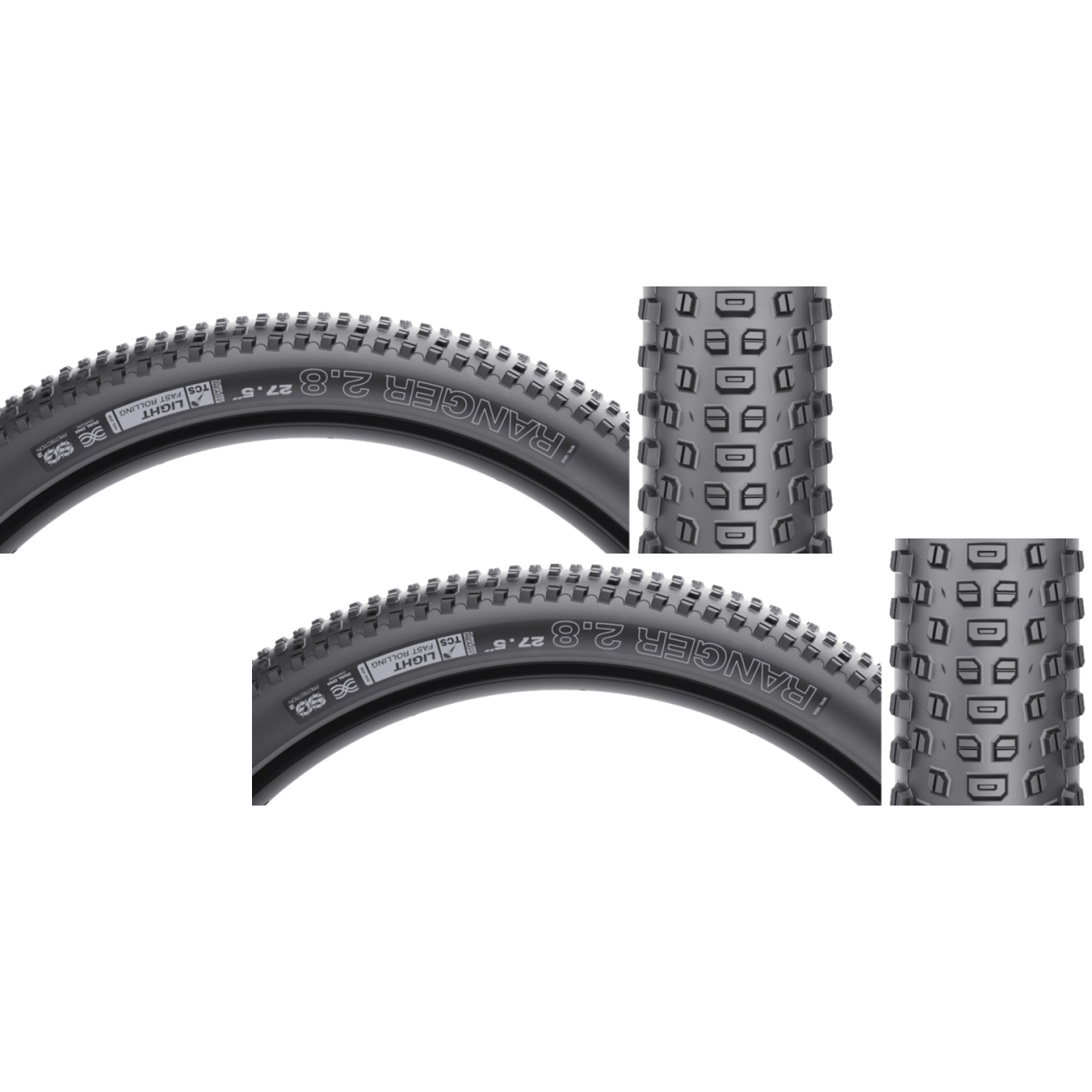 Pack of 2 WTB Ranger Tire TCS Tubeless Light Fast Rolling Black 27.5 x 2.8 W010-0966