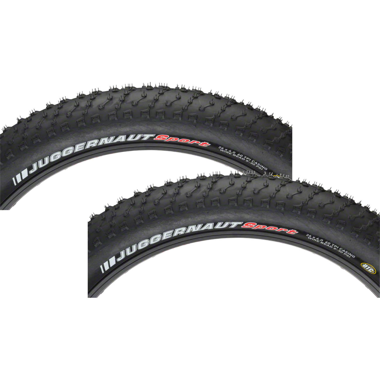 Pack of 2 Kenda Juggernaut Sport Tire 26 x 4.8 Clincher Wire Black 60tpi 212025
