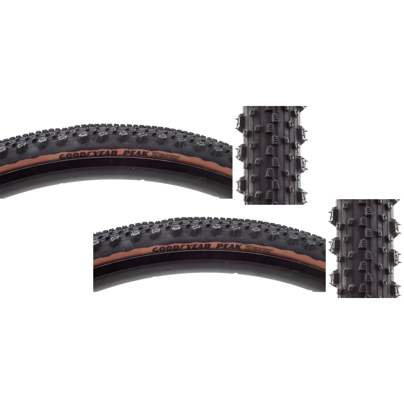 Goodyear Gravel Tire Pack of 2 Peak Tires 700 x 40 Tubeless Folding Tan Road Bike GR.001.40.622.V004.R