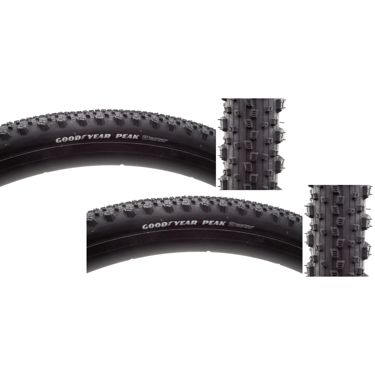 Goodyear Gravel Tire Pack of 2 Peak 700 x 40 Tubeless Folding Black Road Bike GR.001.40.622.V003.R