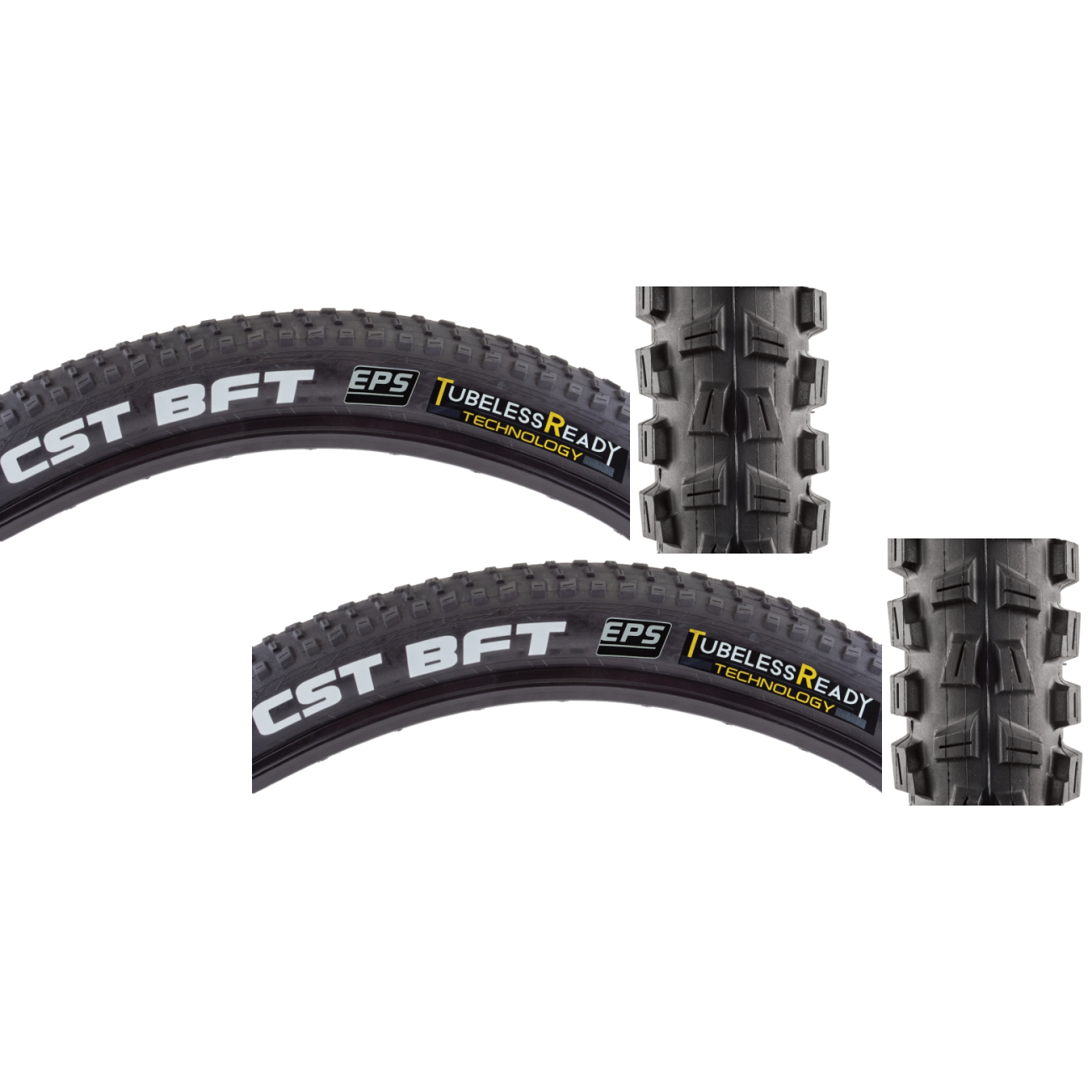 Pack of 2 Cst Premium BFT 29x2.4 Tubeless Folding TPI 65 Black/Bsk Reflective TB00451500