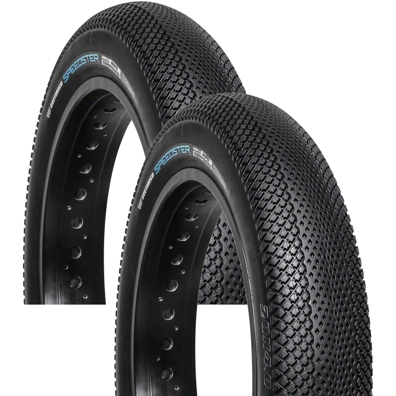 Pack of 2 Vee Tire & Rubber Speedster 20x4.0 Clincher Wire TPI 30 Black/Black BV31612