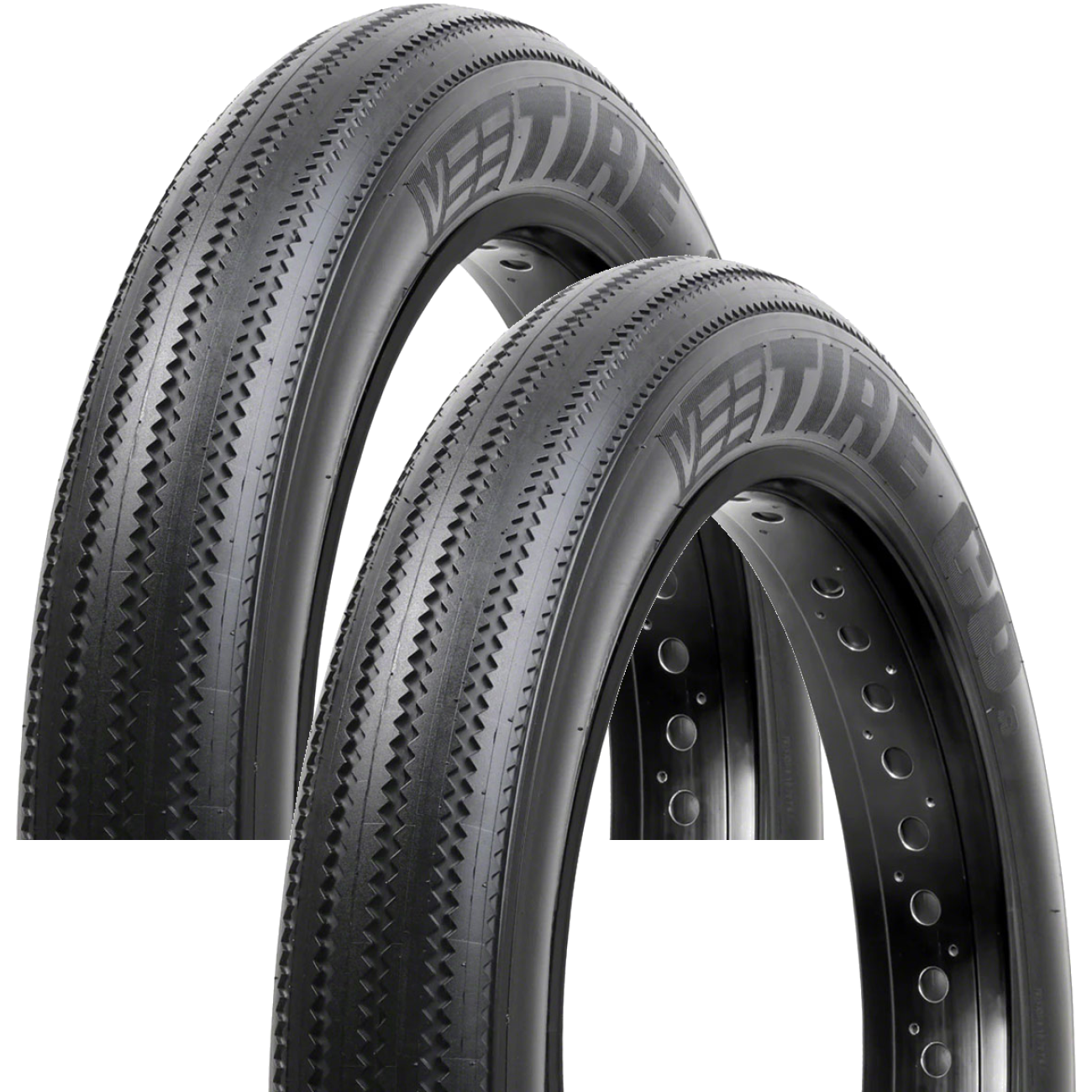 Pack of 2 Vee Tire & Rubber ZigZag 20x4.0 Clincher Wire TPI 30 Black/Black BV37904