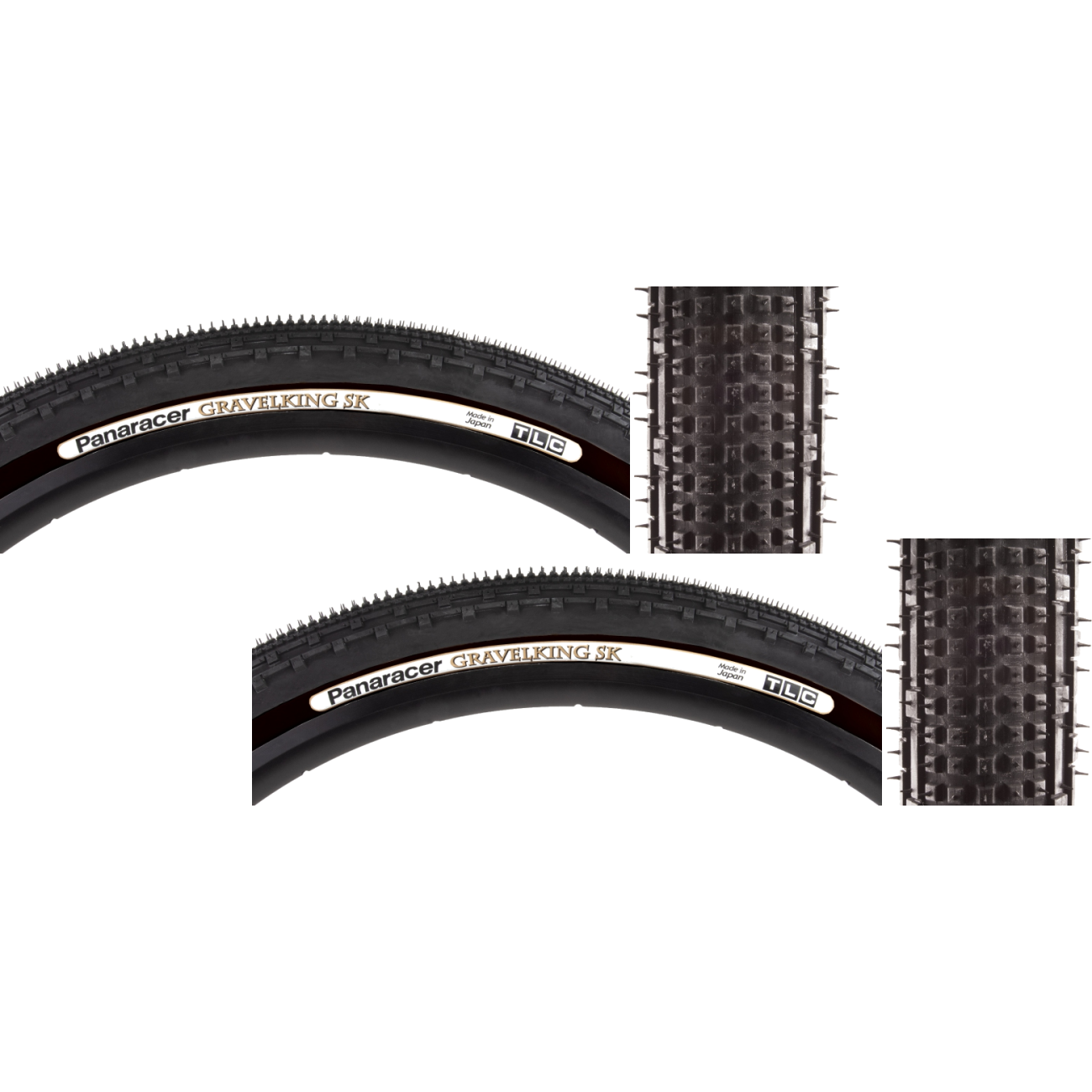 Panaracer Gravel King SK Pack of 2 29x2.1 Tubeless TPI 120 PSI 60 Bk/Blk Road RF2921-GKSK-B