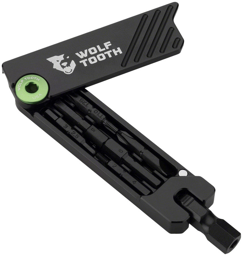 Wolf Tooth 6-Bit Hex Wrench - Multi-Tool, Green ED-Coated Corrosion-Resistant