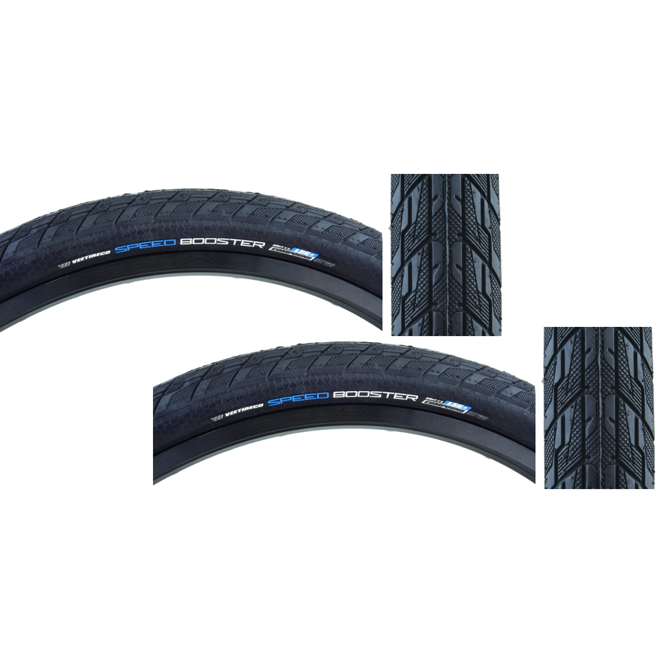 Pack of 2 Vee Tire Co. Speed Booster Tire 20 x 1 1/8 Clincher Folding Black B41105