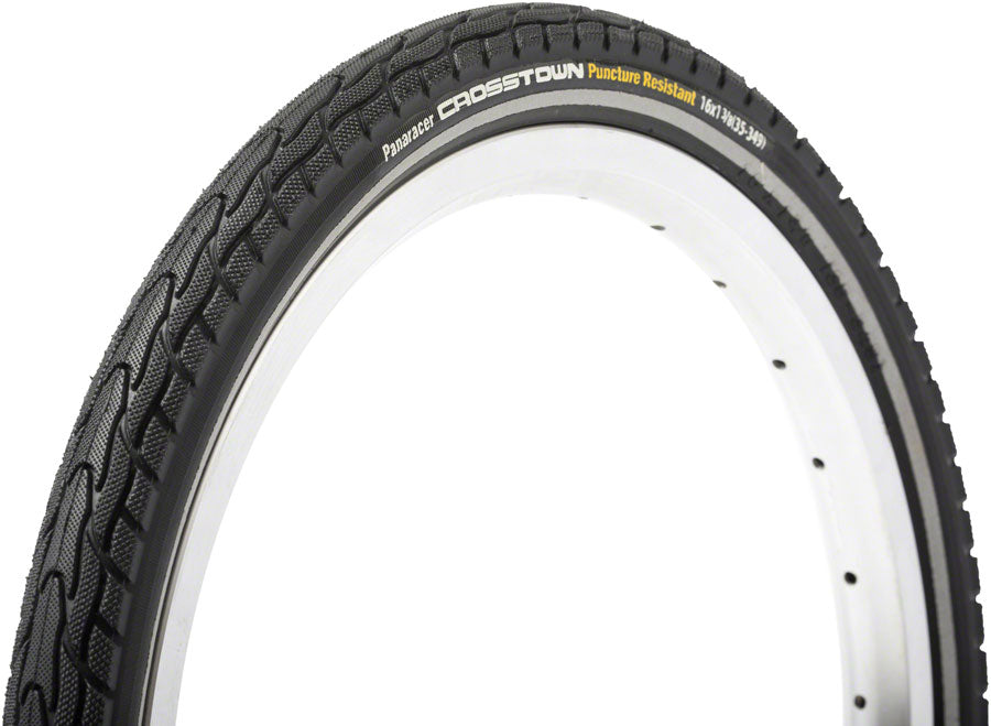 Panaracer CrossTown Tire 16 x 13/8 Clincher Wire Black/Black Reflective GW1683-B-CTRE