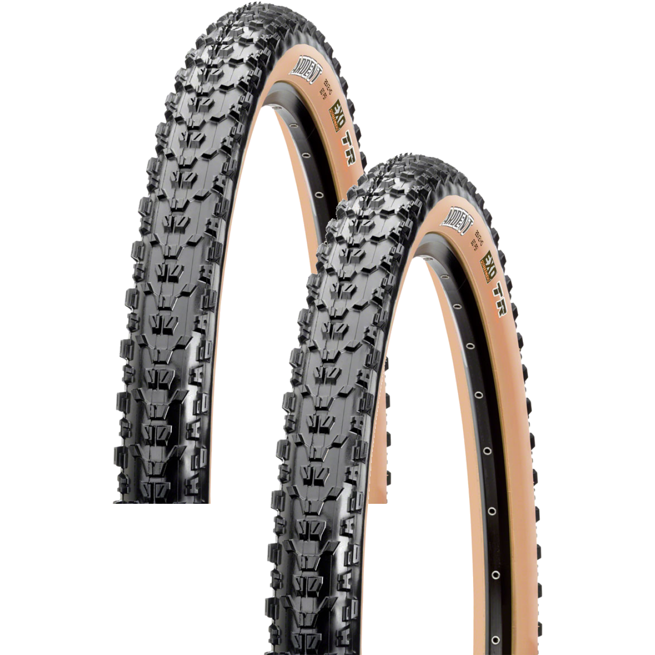Pack of 2 Maxxis Ardent Tire Tubeless Folding Black/Dark Tan Dual Mountain TB00333400
