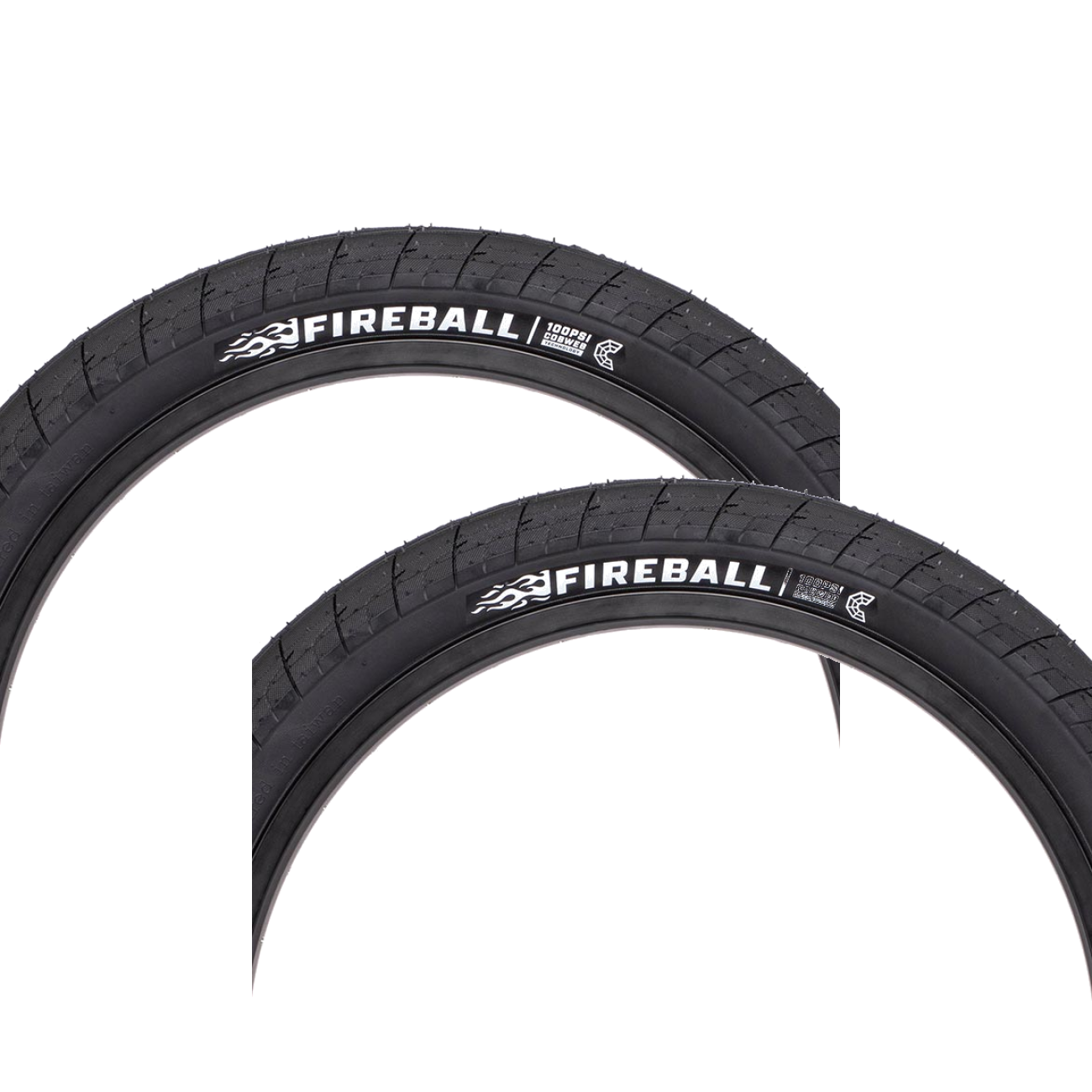 Pack of 2 Eclat Fireball Tire 20 x 2.4 TPI 60 Clincher Wire Black BMX Bike 29033060414