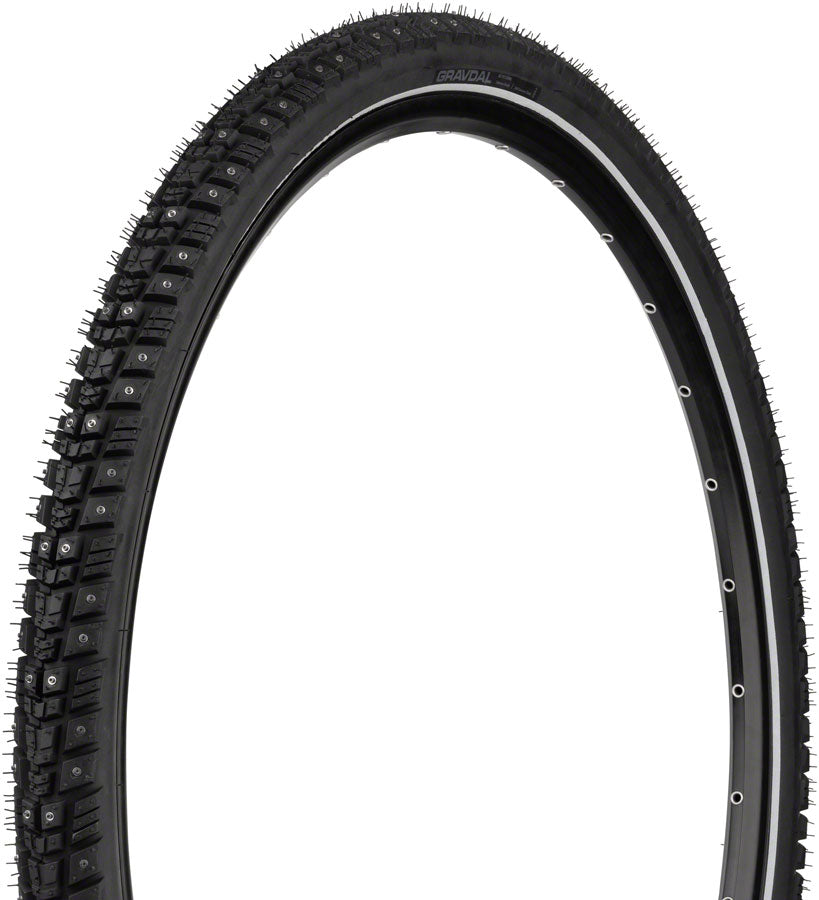 45NRTH Gravdal Tire - 700 x 45, Tubeless, Folding, Black, 60 TPI, 240 Concave Carbide Aluminum Studs 11-000217