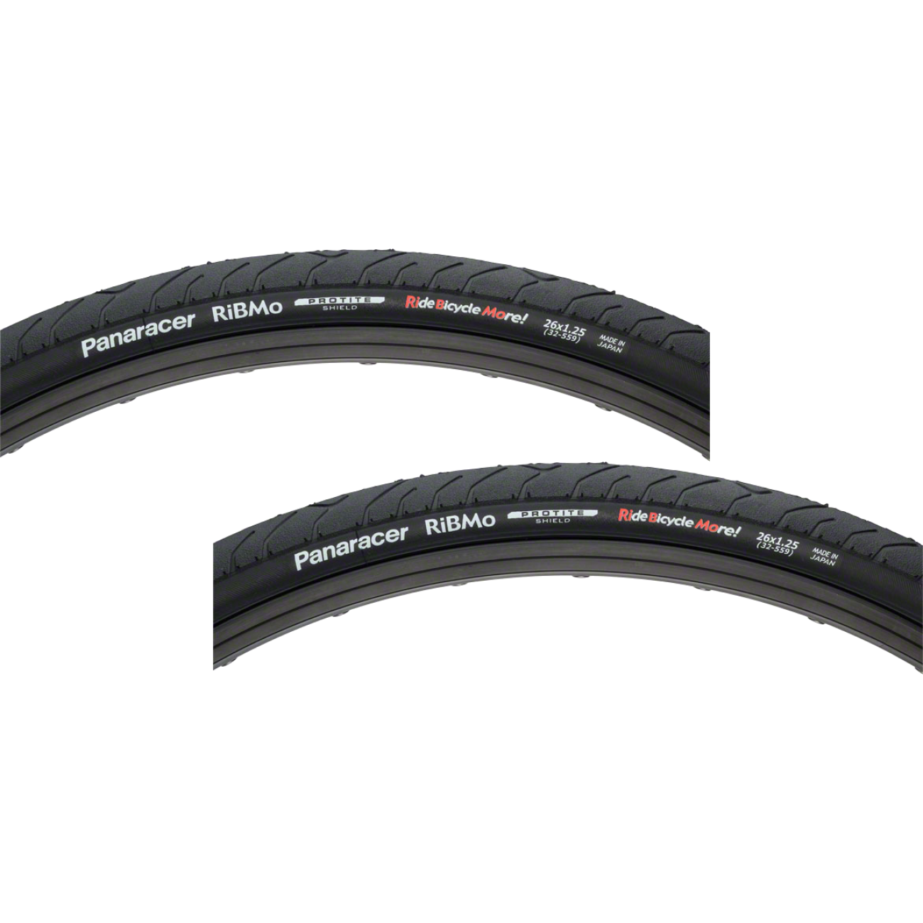 2 Pack Panaracer RiBMo ProTite Tire 26 x 1.25 Clincher Folding Black 60tpi RF26125PS-RB-B2
