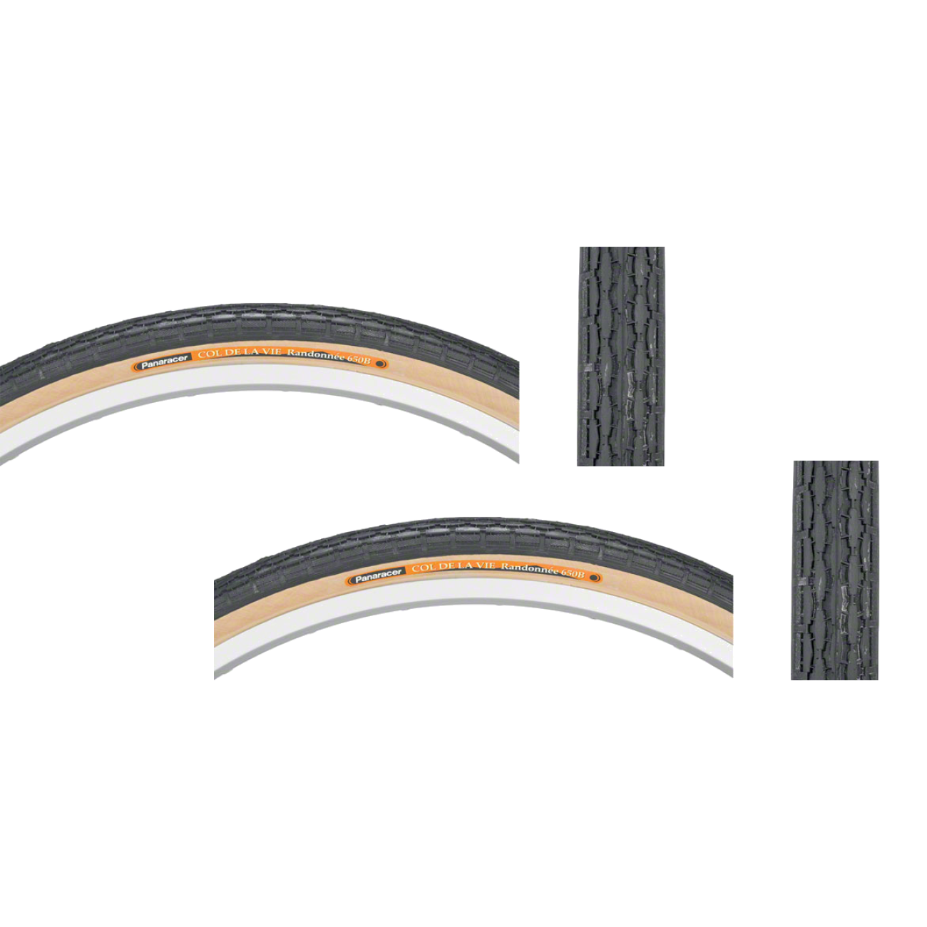 Pack of 2 Panaracer Col de la Vie Tire 650b x 38mm Wire Black/Tan 60tpi AW650B-LX