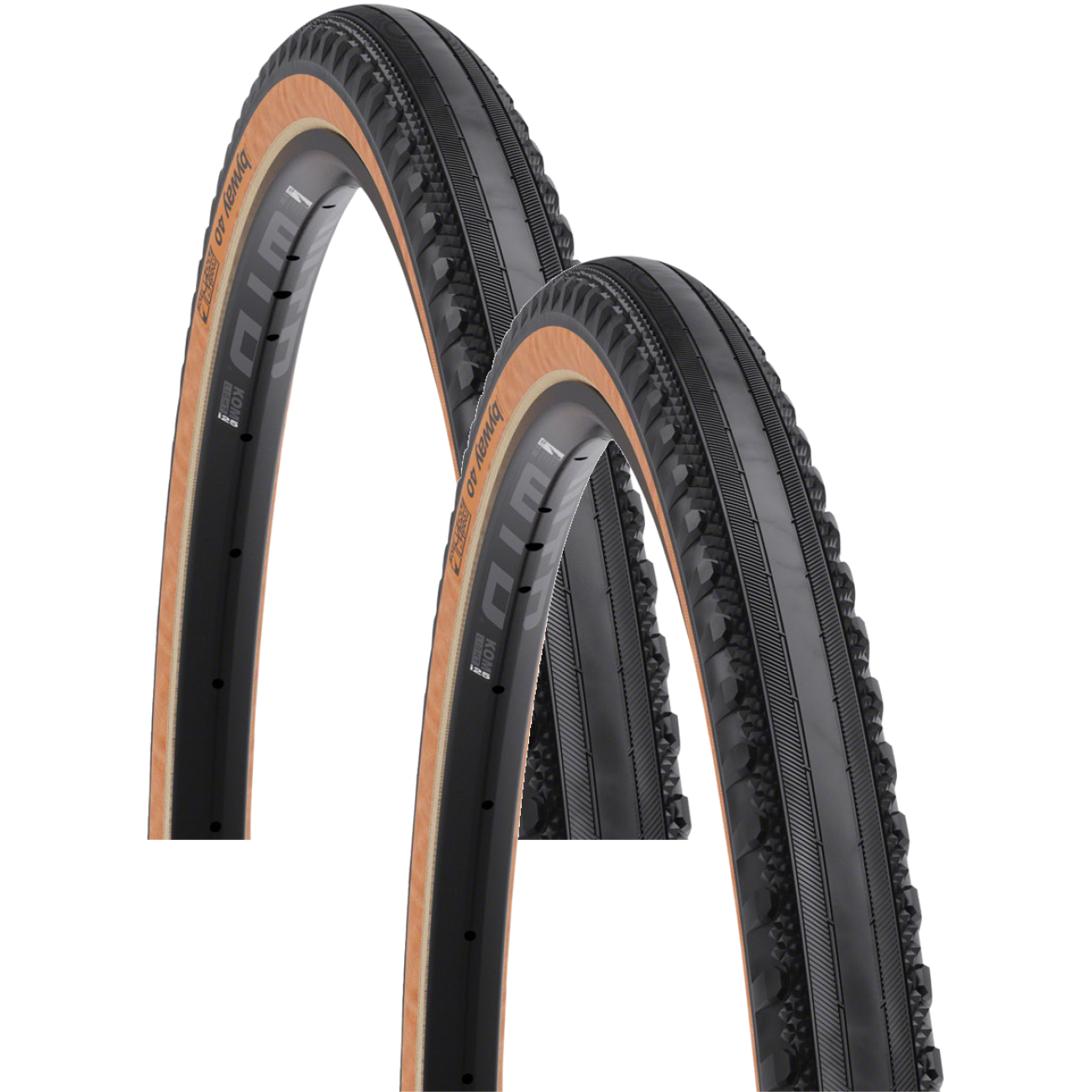 WTB Gravel Tire Pack of 2 Byway TCS Tubeless Dual Compound DNA Black/Tan 700 x 40 W010-0824