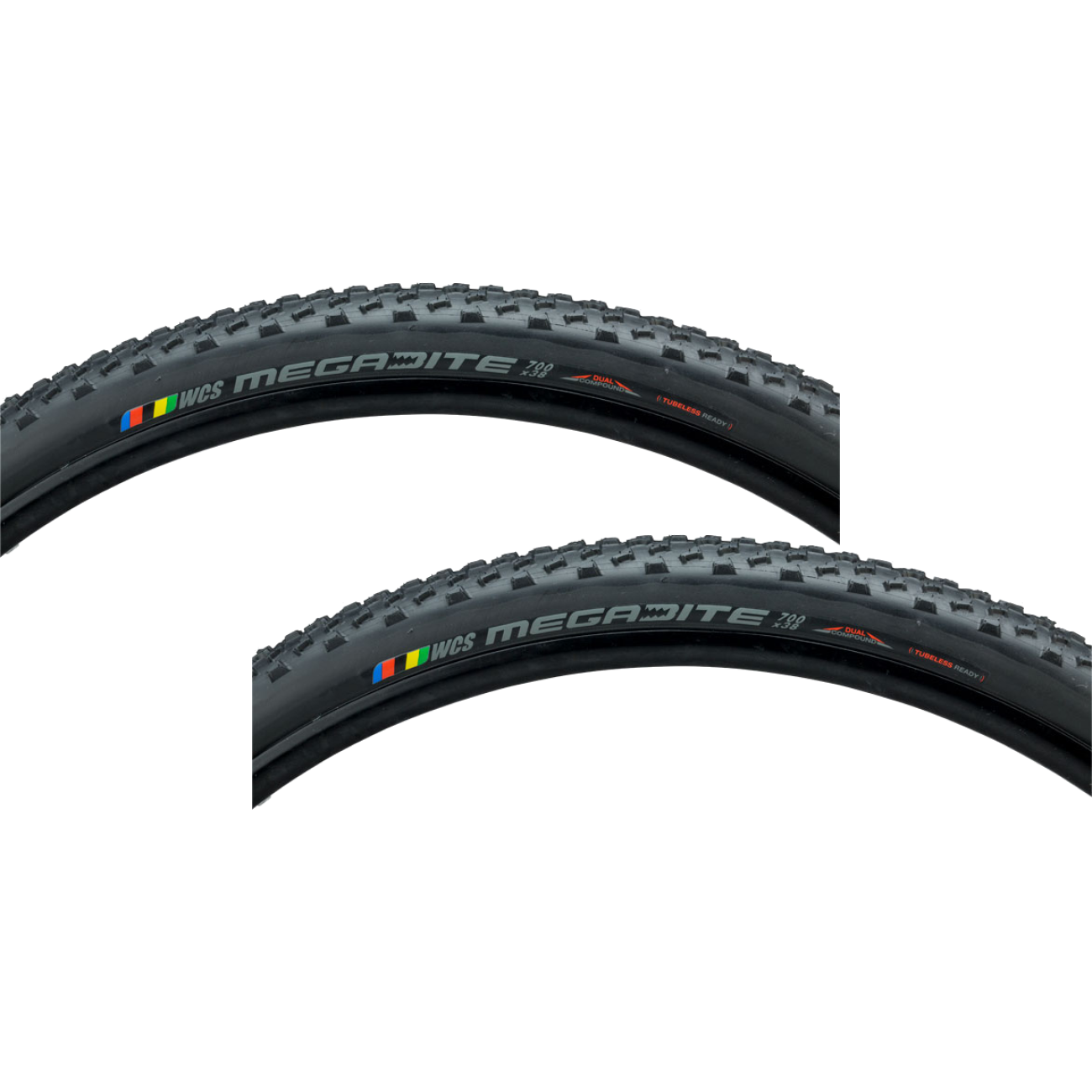 Pack of 2 Ritchey WCS Megabite Cyclocross Tire 700c x 38 Tubeless Black 120tpi 46550817004