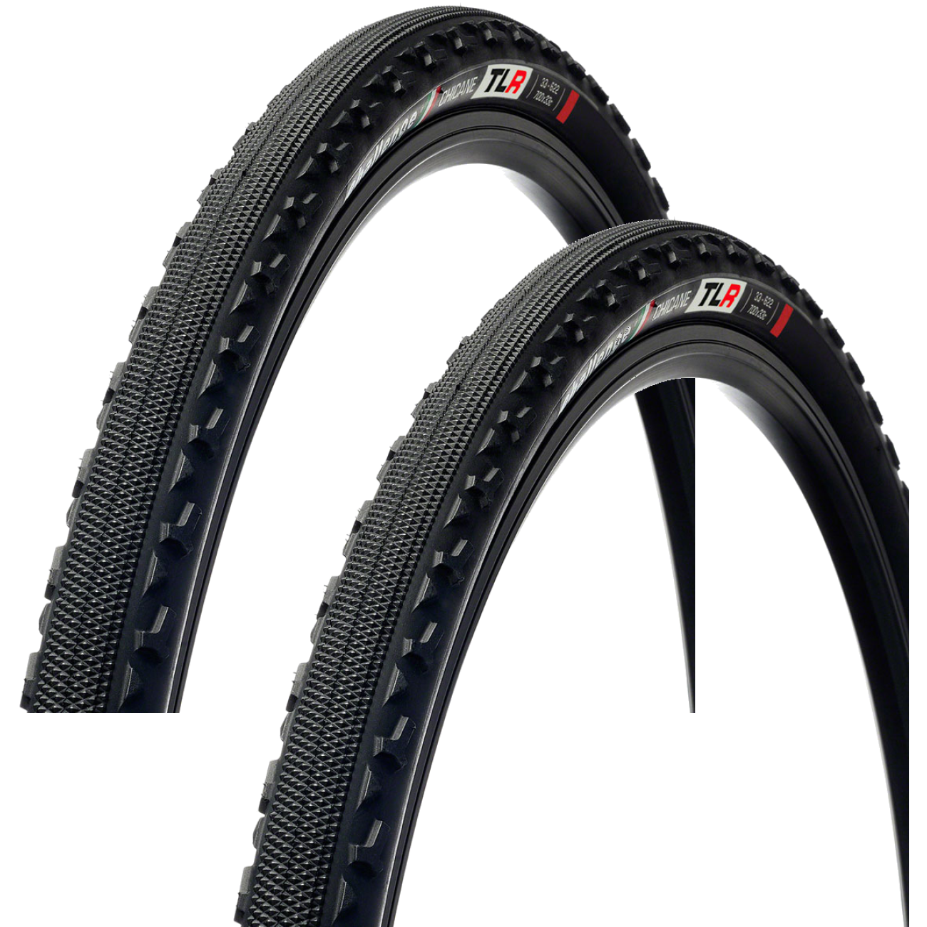 Pack of 2 Challenge Chicane Race Tire 700 x 33 Tubeless Folding Black 2074