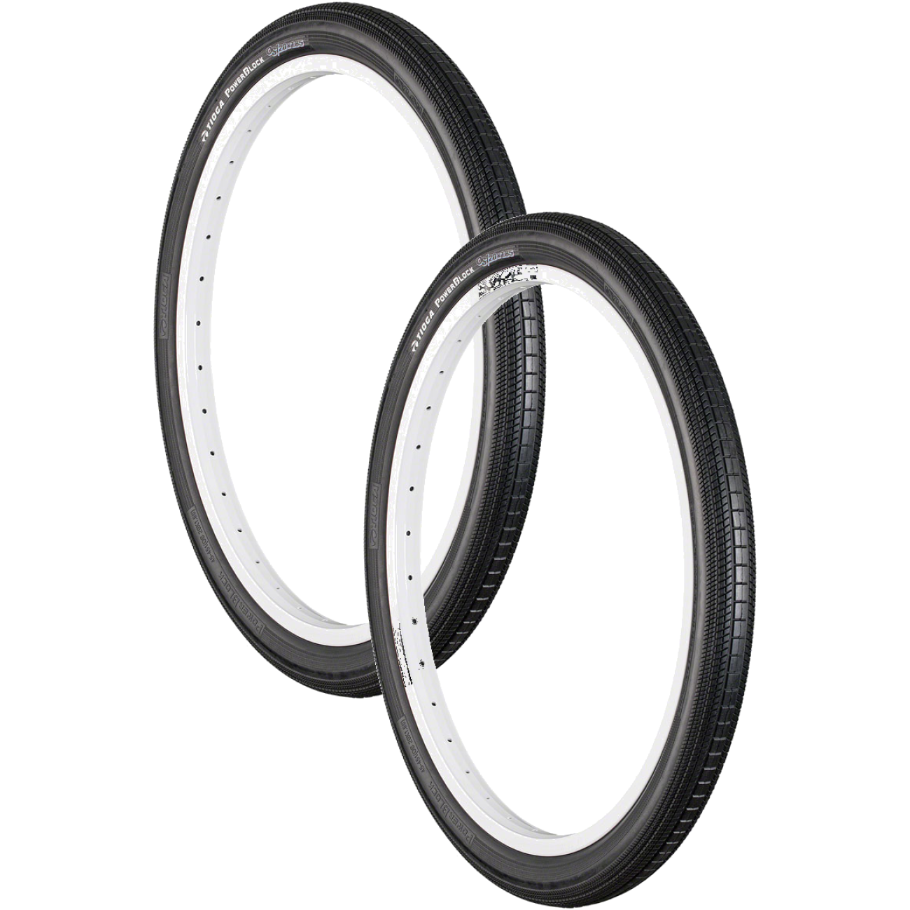 Pack of 2 Tioga PowerBlock OS20 Tire 20 x 1.85 Clincher Wire Black 60tpi R9ZA1351