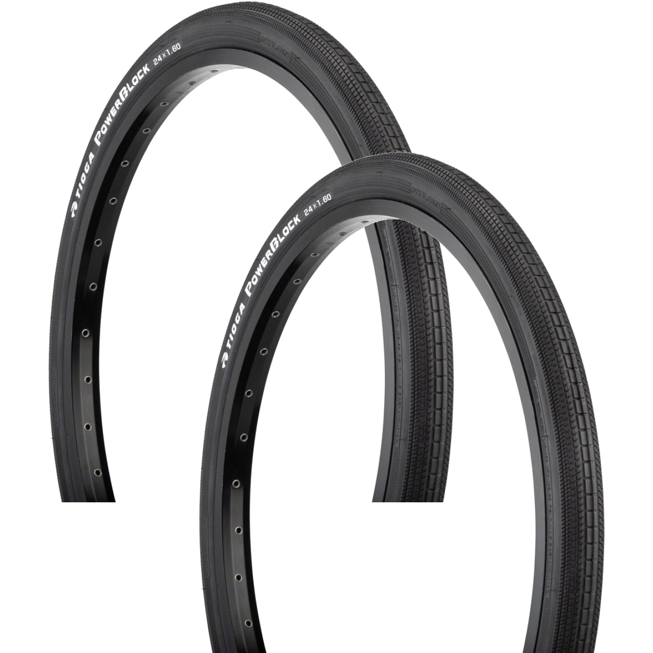 Pack of 2 Tioga PowerBlock Tire 24 x 1.6 Clincher Wire Black 60tpi R9ZA1044