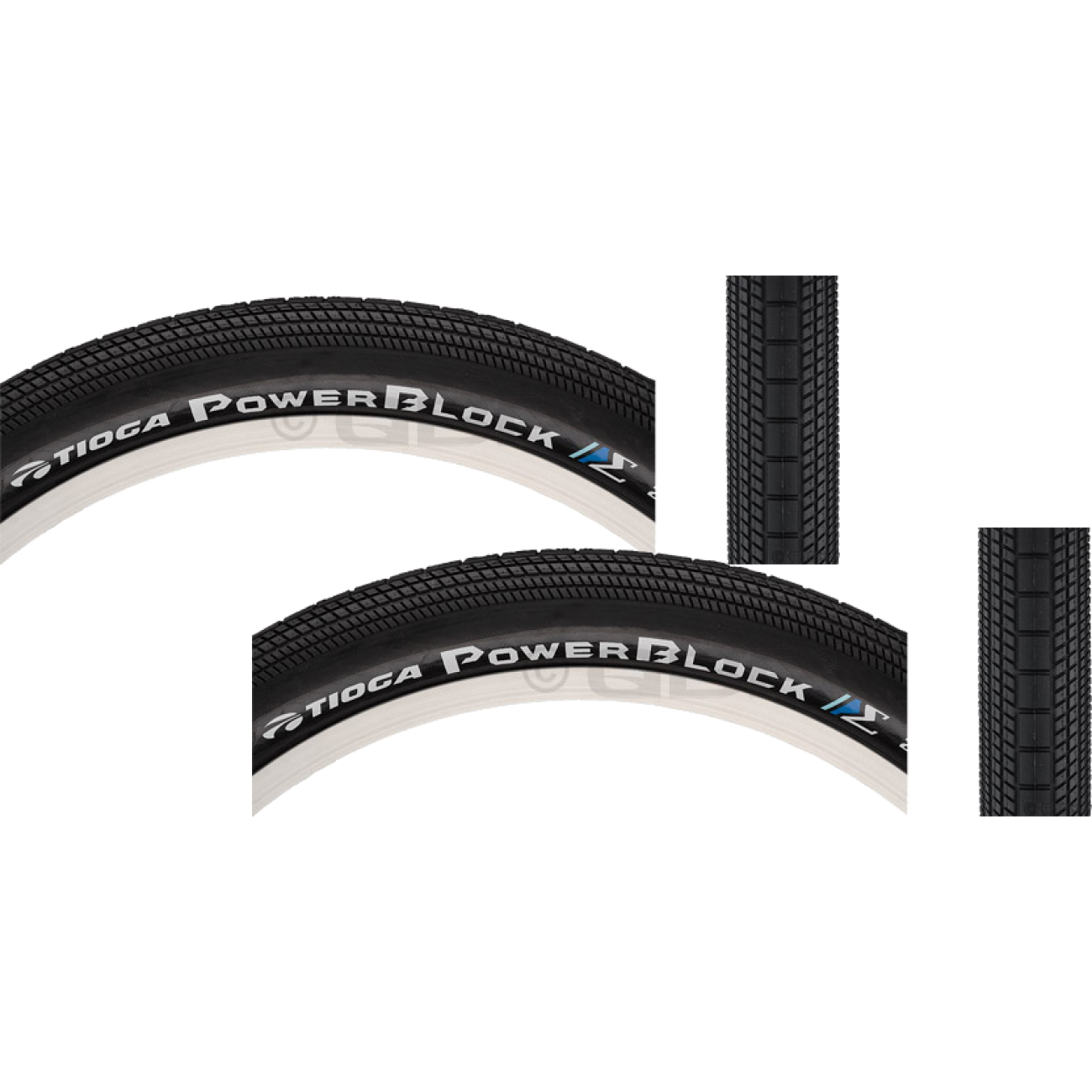 Pack of 2 Tioga PowerBlock Tire 20 x 1.95 Clincher Wire Black 60tpi BCIR0873