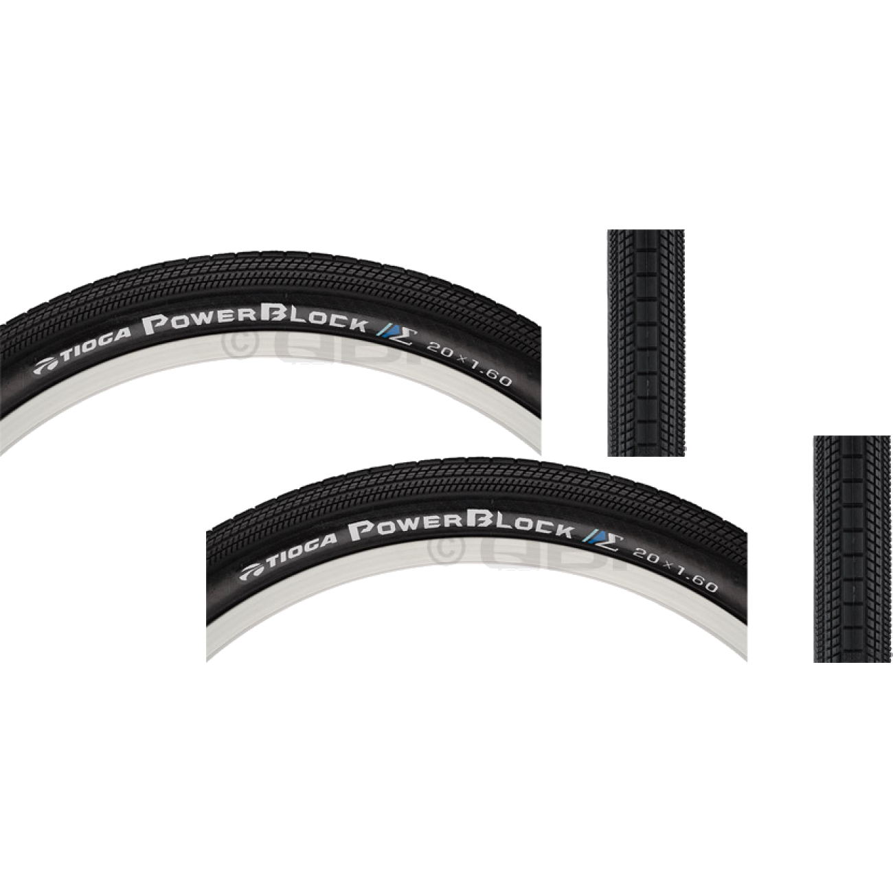 Pack of 2 Tioga PowerBlock Tire 24 x 1.75 Clincher Wire Black 60tpi BCIR0852