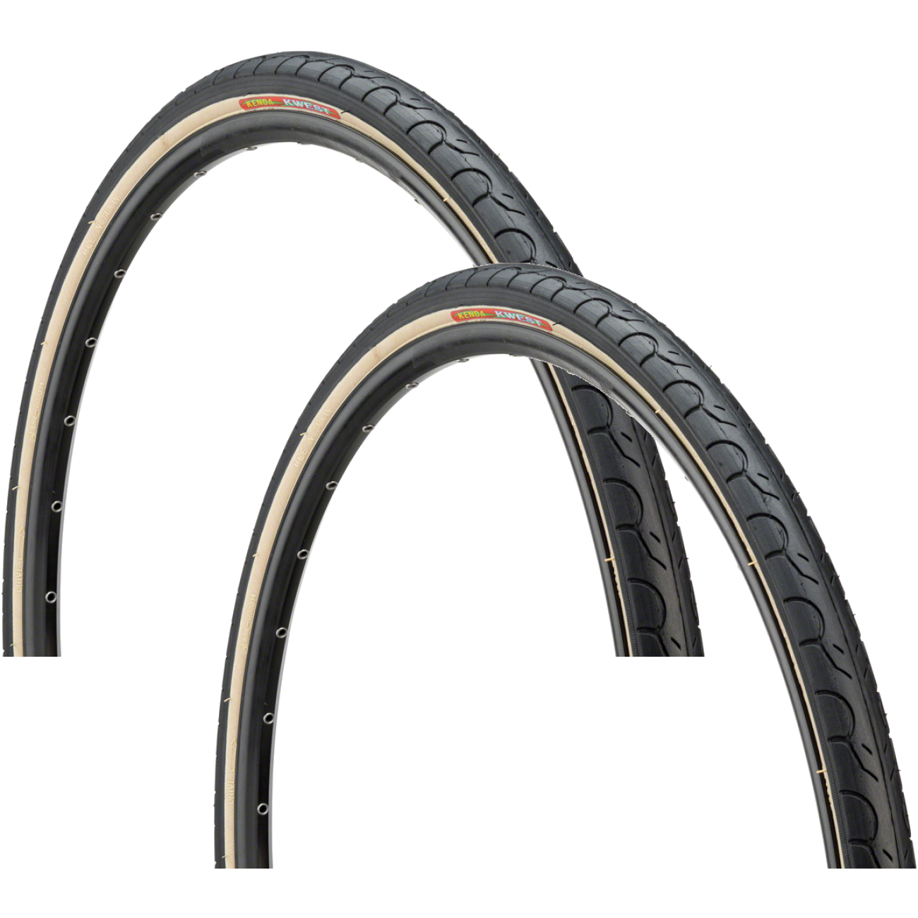 Pack of 2 Kenda Kwest Tire 700 x 38 Clincher Wire Black/Tan Road Bike 065F4M06