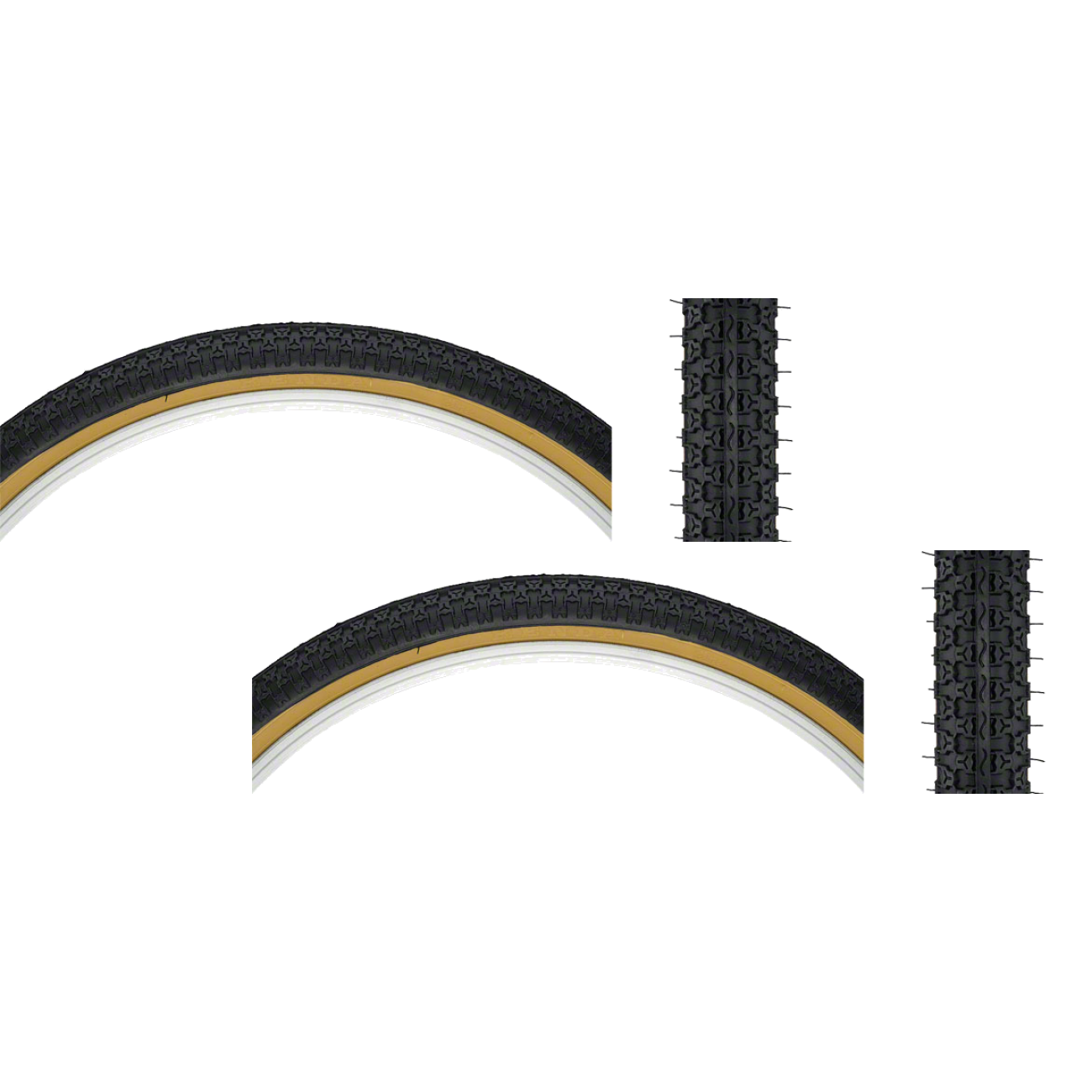 Pack of 2 Kenda Street K52 Tire 24 x 1.75 Clincher Wire Black/Tan 22tpi 3592003