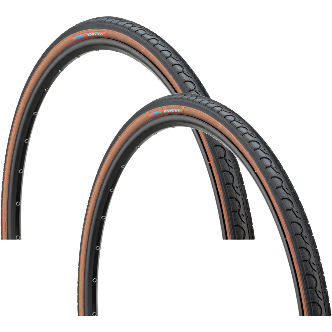Pack of 2 Kenda Kwest Tire 26 x 1.25 Clincher Wire Black/Mocha Road Bike 042A5489