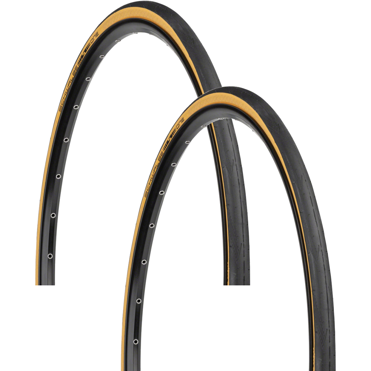 2 Pack Schwalbe One Tire 700 x 25 Tubeless Black/Tan Performance Line 11654139