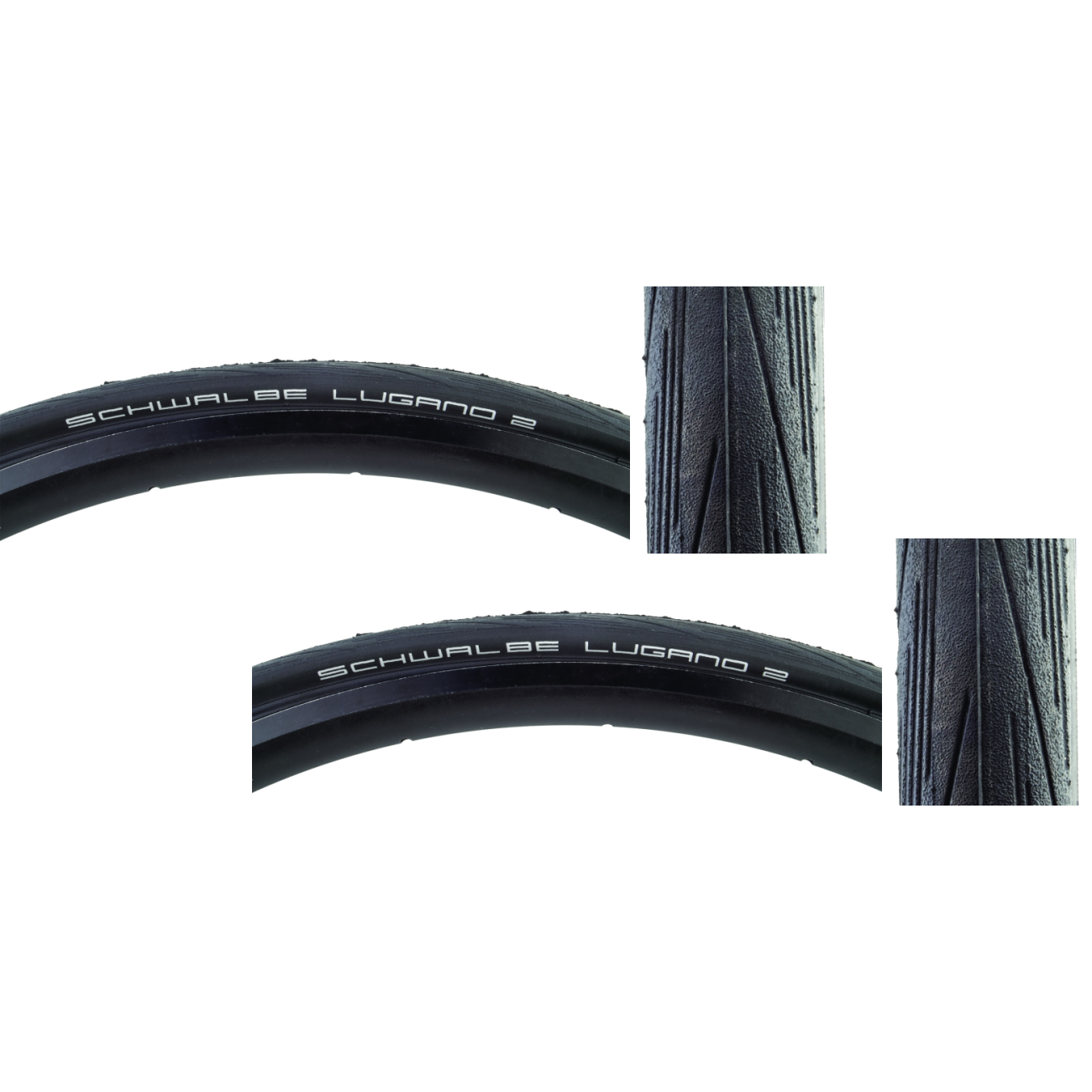 Pack of 2 Schwalbe Lugano II Tire 700 x 32 Clincher Wire Black KGuard 11159020