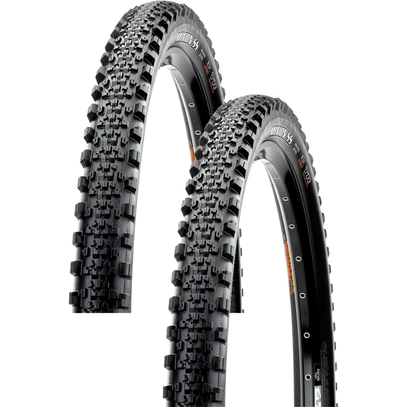 Pack of 2 Maxxis Minion SS Tire Tubeless Black Dual EXO Casing 27.5 x 2.3 TB91007000