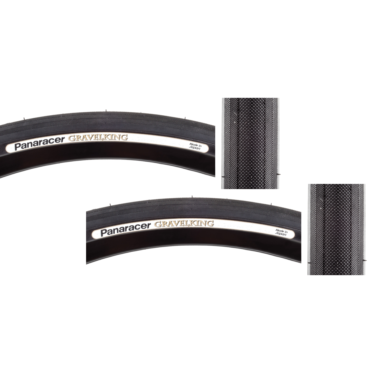 Panaracer GravelKing Tire Pack of 2 700 x 26 Clincher Folding Black/Black RF726-GK-B