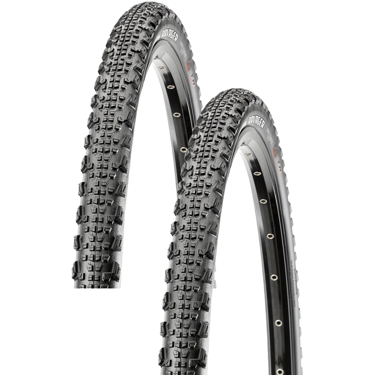 Maxxis Gravel Tire Pack of 2 Ravager Tubeless Black Dual Compound SilkShield 700 x 40 TB00201400