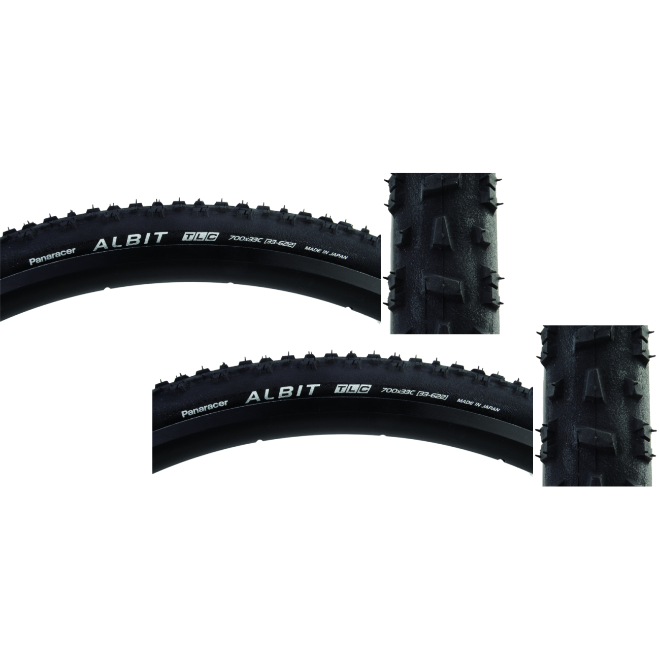 2 Pack Panaracer Albit CX Tire Tubeless Folding ZSG Compound Black 700 x 33 RF733TC-ALB-B