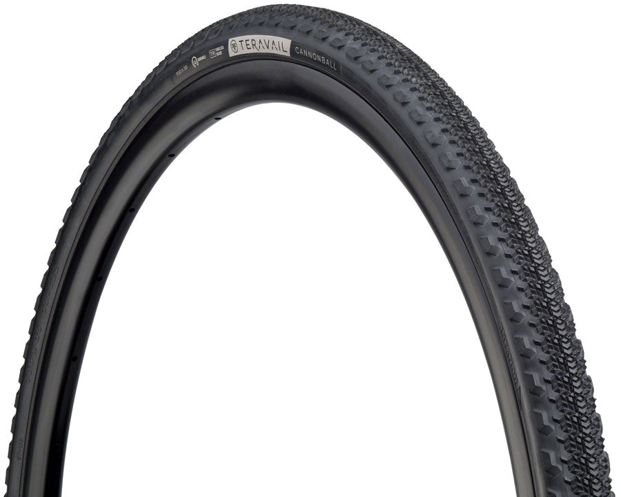 Teravail Gravel Tire Cannonball 700 x 35 Tubeless Folding Black Durable Fast Compound 19-000038