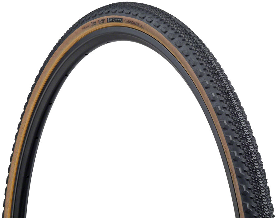Teravail Gravel Tire Cannonball 700x35 Tubeless Folding Tan Durable 60tpi Fast Compound 19-000038