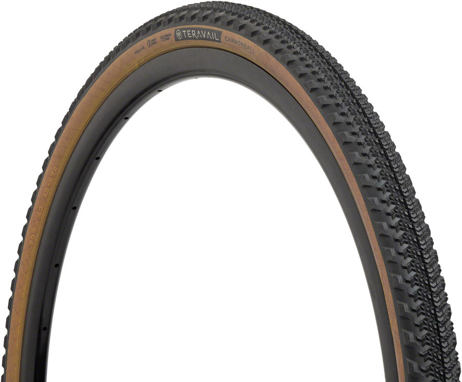 Teravail Gravel Tire Cannonball 700 x 42 Tubeless Folding Tan Durable Fast Compound 19-000072