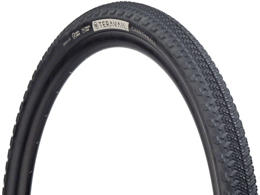 Teravail Gravel Tire Cannonball 650 x 47 Tubeless Folding Black Durable Fast Compound 19-000048