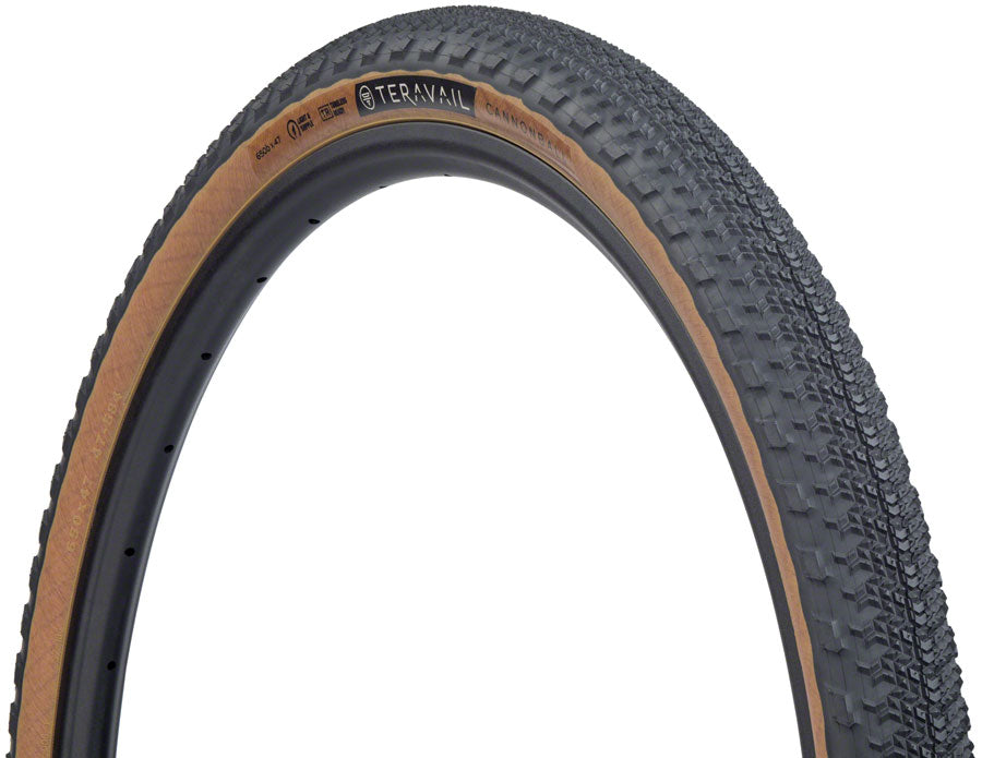 Teravail Gravel Tire Cannonball 650 x 47 Tubeless Folding Tan Durable Fast Compound 19-000048