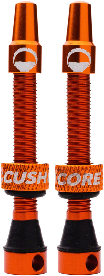 CushCore Valve Set - 44mm, Orange Removable Valve Core To Add Tire Sealant