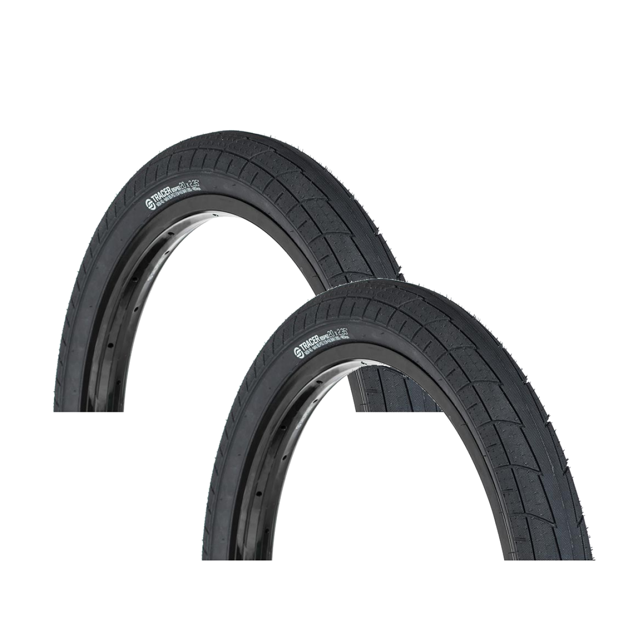 Pack of 2 Salt Tracer Tire 18 x 2.2 Clincher Wire Black Reflective BMX 29031010317