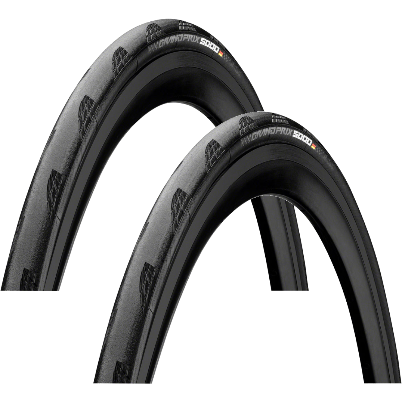 Pack of 2 Continental Grand Prix 5000 Tire 700 x 25 Clincher Wire Black C1024125