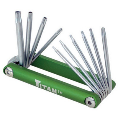 Titan Tools 12710 Folding Tamper Resistant Torx Bit Set T6 to T30