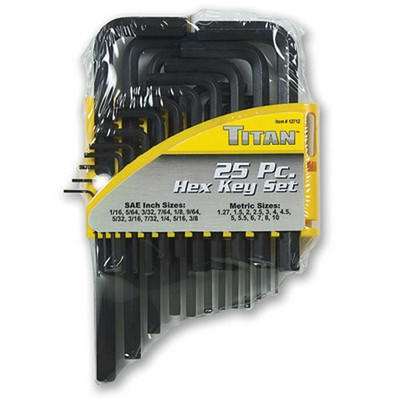 Titan Tools 12712 Hex Key Wrench Set 25 Piece
