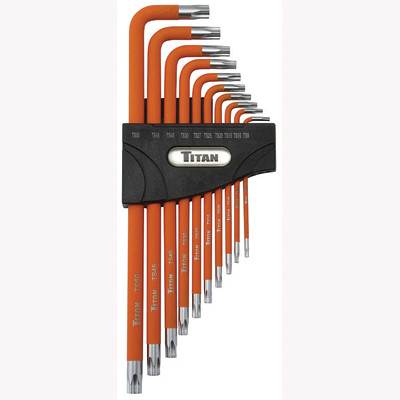Titan Tools 12734 10pc Tamper Resistant 5-Lobe Wrench Set L-Shaped