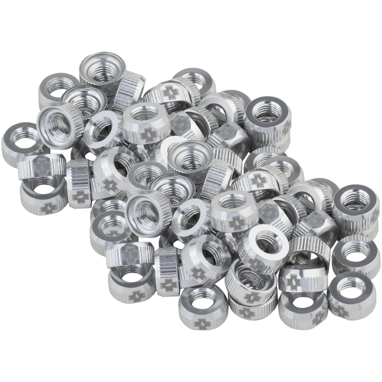 Pack of 2 Muc-Off Tubeless Valve Box Refill - Sliver Lock Nut, Pack of 40